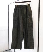 コットンリネン平織デニム　イージーワークパンツ